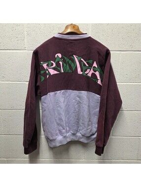 BRAIN DEAD  Sweater M  Purple Navy Logo Mochifu Mock Neck Knit 24x28